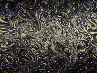 Wall Mural - Abstract pattern with liquid, ripples, curves and circles. Black and brown wave graphic background pattern.