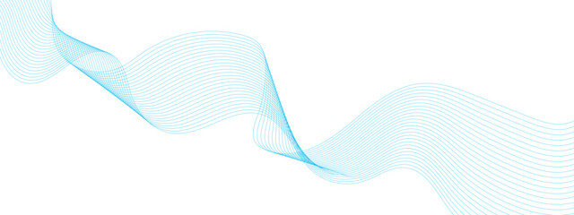 Wall Mural - Abstract blue blend wave lines on transparent background. Modern blue flowing wave lines and glowing moving lines design for banner, wallpaper, Business banner, poster and many more.