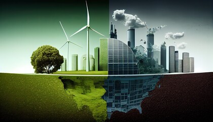Wall Mural - esg green energy sustainable industry environmental social and corporate governance earth day the im