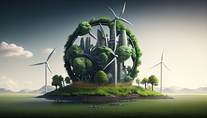 Wall Mural - esg green energy sustainable industry environmental social and corporate governance earth day the im