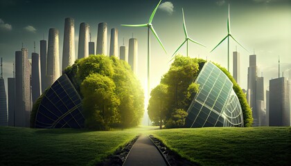 Wall Mural - esg green energy sustainable industry environmental social and corporate governance earth day the im