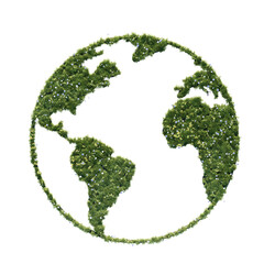 concept of green grass nature world global planet earth icon isolated on white background. green gra