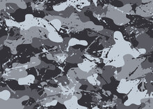 Grunge Camouflage Texture Seamless Pattern. Abstract Modern Endless Military Camo Background For Fabric And Fashion Textile Print. Vector Illustration.