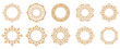 © ELENA - Set of decorative frames Elegant vector element for design in Eastern style, place for text. Floral gold and white borders. Lace illustration for invitations and greeting cards