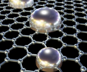 layer of graphene film was formed at the interface between gallium and the substrate 3d rendering