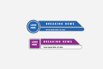 Wall Mural - Modern geometric lower third banner template design. Colorful lower thirds set template vector. clean and simple
