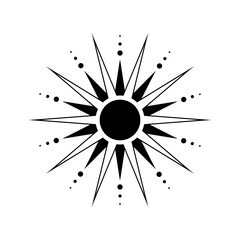 Wall Mural - boho celestial sun icon logo. simple modern abstract design for templates, prints, web, social media