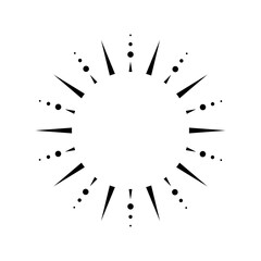 Wall Mural - boho celestial sun icon logo. simple modern abstract design for templates, prints, web, social media