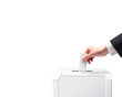 選挙_投票する_国民投票の背景透過pngイメージ素材｜投票箱に投票用紙を入れる手