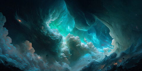 blue background, Generative AI,