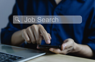 Wall Mural - job search on internet technology. recruitment