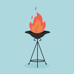 Poster - Barbecue grill icon. Flat illustration of barbecue grill icon for web design