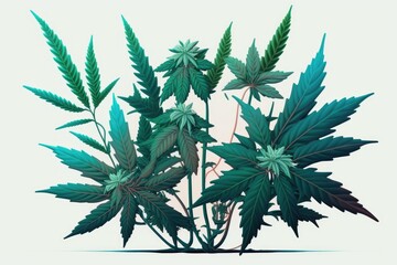 Wall Mural - CBD Beautiful green cannabis flowers to use as a background. Dark leafed cannabis sativa used for medicinal purposes. Oil containing cannabidiol (CBD) the idea of medical marijuana and its use as me