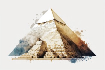 Canvas Print - The western face of the Great Pyramid of Giza, also known as the Pyramid of Khufu or the Pyramid of Cheop, the oldest and greatest of the three pyramids at Giza. Generative AI