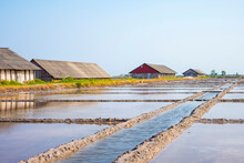 Salt Farms And Evaporation Ponds, Kampot, Cambodia