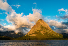 Swift Current Lake And Hill At Sunrise, Glacier National Park, Montana, USA