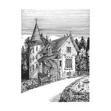 Old Baronial House, Drawn Illustration In Vector