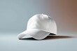 Simple white cap headwear accessory, isolated. Generative AI illustration.