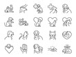 Pet therapy icon set. It included icons such as animal-assisted, mental, health, medical, rescue dog, clinic, and more.