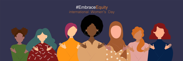 Wall Mural - International Women's Day banner. #EmbraceEquity