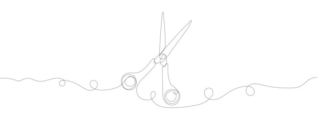 Poster - continuous linear drawing of scissors. single line drawing of scissors. vector illustration. line ar