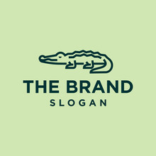 Crocodile Simple Line Icon Logo Vector Design, Modern Logo Pictogram Design Of Alligator