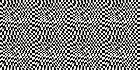 Leinwandbilder - Checkered spiked pattern. Vector simple checkered pattern with spiked base. Print for seamless vector surfaces.