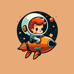 Wall Mural - ocket outer space chibi icon character design cartoon spacecraft astronomy space exploration adventure digital art space art stars planets moon mars galaxies universe spaceflight rocket launch cosmos 