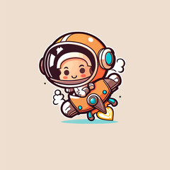 Wall Mural - ocket outer space chibi icon character design cartoon spacecraft astronomy space exploration adventure digital art space art stars planets moon mars galaxies universe spaceflight rocket launch cosmos 