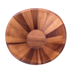 Wall Mural - Close up of wood empty wooden bowl isolated on a transparent background