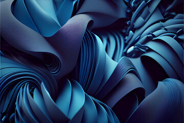 dark blue satin fabric background. liquid wave or silk soft wavy folds. ai generated