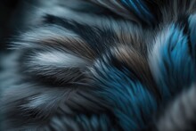 Close Up Macro Photography Of Blue Fake Fur, Abstract Animal Pattern
