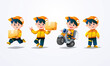 © Warittanun - delivery man mascot collection yellow orange jacket with cap hat