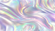 Seamless trendy iridescent rainbow foil texture. Soft holographic pastel unicorn marble background pattern. Modern pearlescent blurry abstract swirl illustration. Generative AI