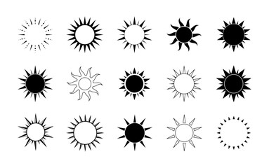 Wall Mural - sun icon logo vector collection. simple minimal modern design.
