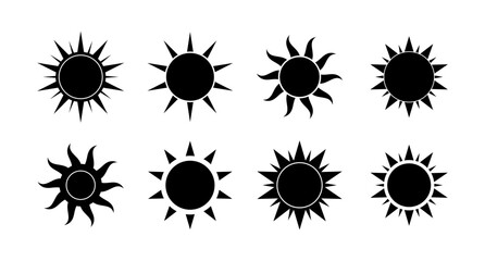 Wall Mural - boho celestial sun icon logo silhouette set. simple modern abstract design for templates, prints, we