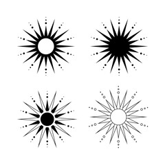 Wall Mural - boho celestial sun star icon logo. simple modern abstract design for templates, prints, web, social 