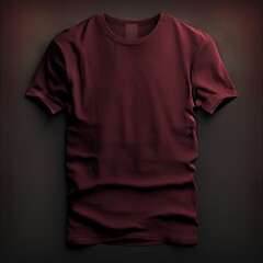 Sticker - Dark red t-shirt mockup.