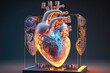 Human Heart Organ Medical Biology Abstracts. Generative Ai