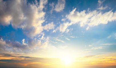 Wall Mural - morning sunrise sky and clouds background.