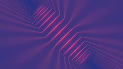 Poster - Movement of bright red rays of light on a blue background. Creative design. Digital seamless loop animation. 3d rendering. 4K, Ultra HD resolution