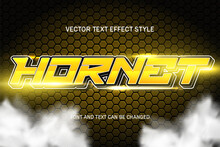 Hornet Yellow Game Font Typography 3d Editable Text Effect Gaming Style Template Background Design Wallpaper Banner Poster