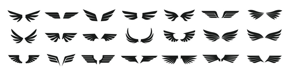 wing icon. wing icon set. vector emblem