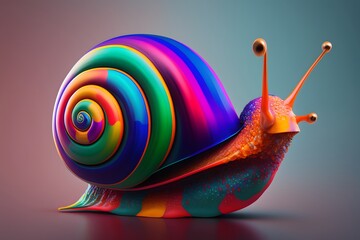 colorful snail created using AI Generative Technology