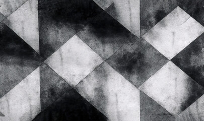   a black and white photo of an abstract pattern of squares and rectangles.  generative ai