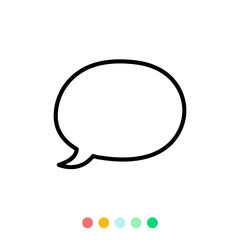 Speech bubbles linear vector element, Text balloon, Vector icon.