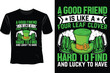 A good friend is like four leaf clover hard to find and lucky to have, St Patrick's day T Shirt Design