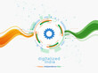 © Prashant - 15th August Happy Independence Day & 26 january republic day of India, tricolour with Digital technology india