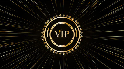 anniversary golden label, luxury gold and black premium vip card for club members only, background with golden elements	