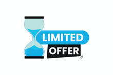 Limited Offer With Hourglass Vector Icon